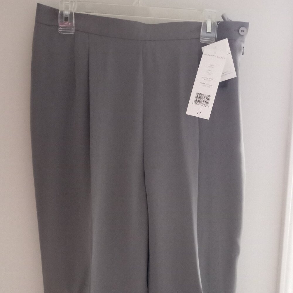 'JOSEPHINE CHAUS' Mid Gray Silk Pant Size 14 NWT